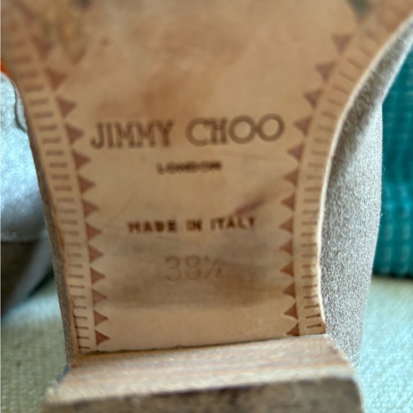 Jimmy Choo Shimmer Leather Ankle Boots Size 38 1/2 - Picture 8 of 9